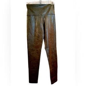 Dark Green Faux Leather Leggings